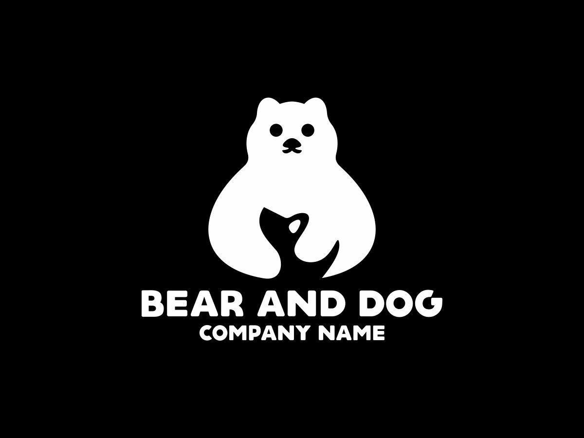 Download Шаблон логотипа "Bear and Dog Logo Template" / Bear and Dog Logo Template - Шаблон логотипа на тему графика animals app bank bear logo brand branding businessundefined clinic dog care park doggy dogs friend head