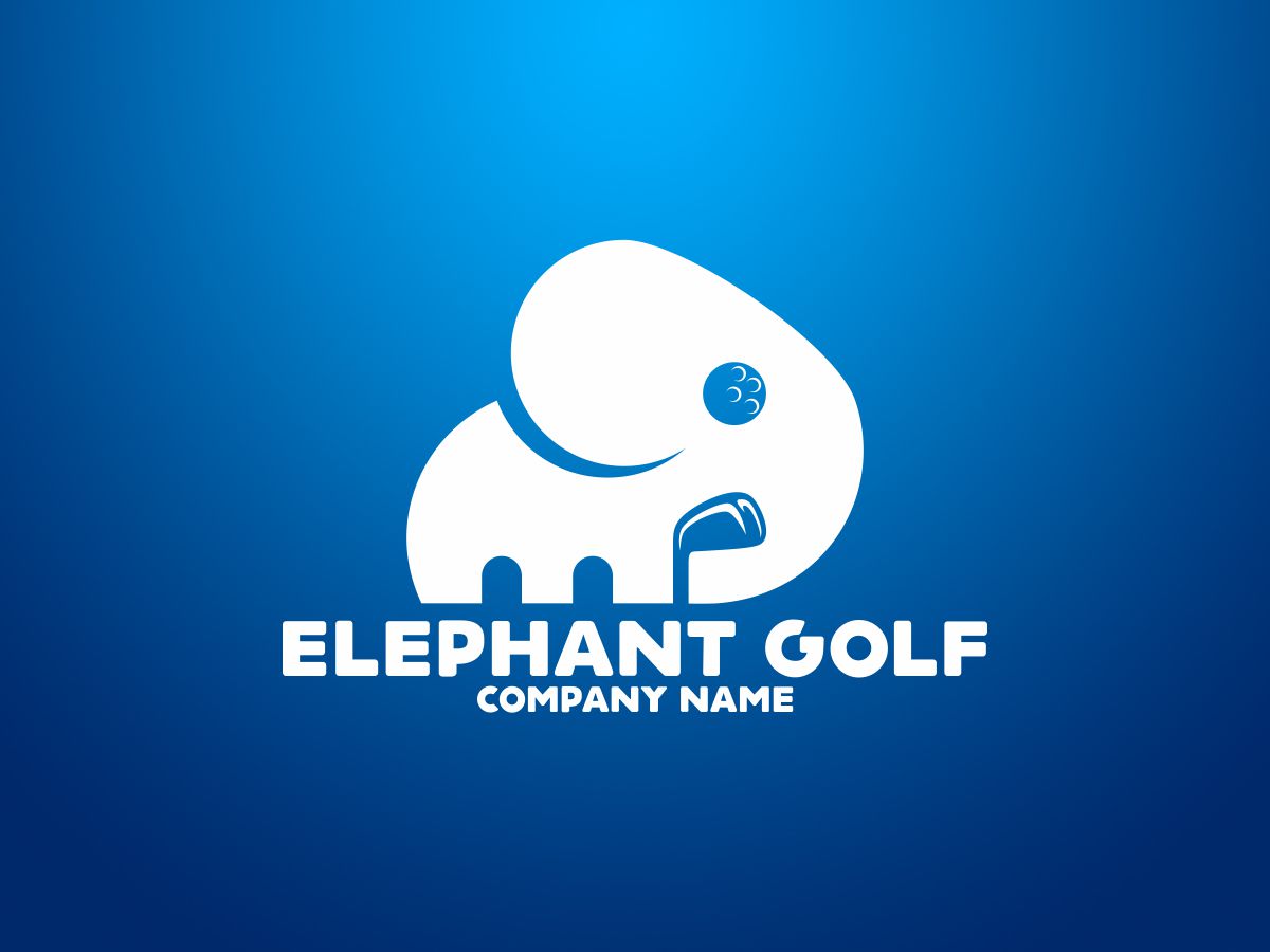 Download Шаблон логотипа "Elephant Golf Logo Template" / Elephant Golf Logo Template - Шаблон логотипа на тему графика animals logo brand company creative elephant logotype luxury mammoth golf ball tour golfer golfing grass green hit identity iron par