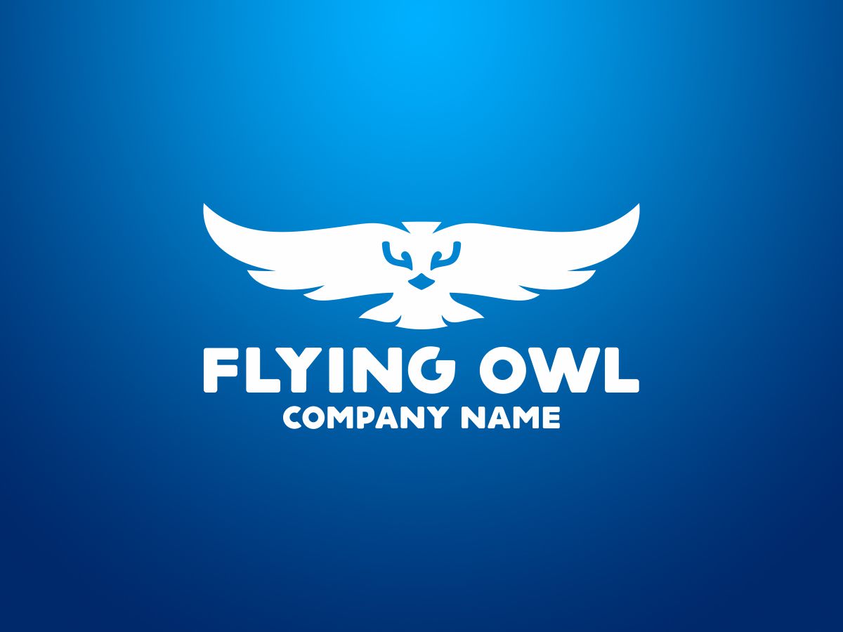 Download Шаблон логотипа "Flying Owl Logo Template" / Flying Owl Logo Template - Шаблон логотипа на тему графика air bird delivery distribution fast flights guide operator owl place plane point pointer simple sky travel wing wings
