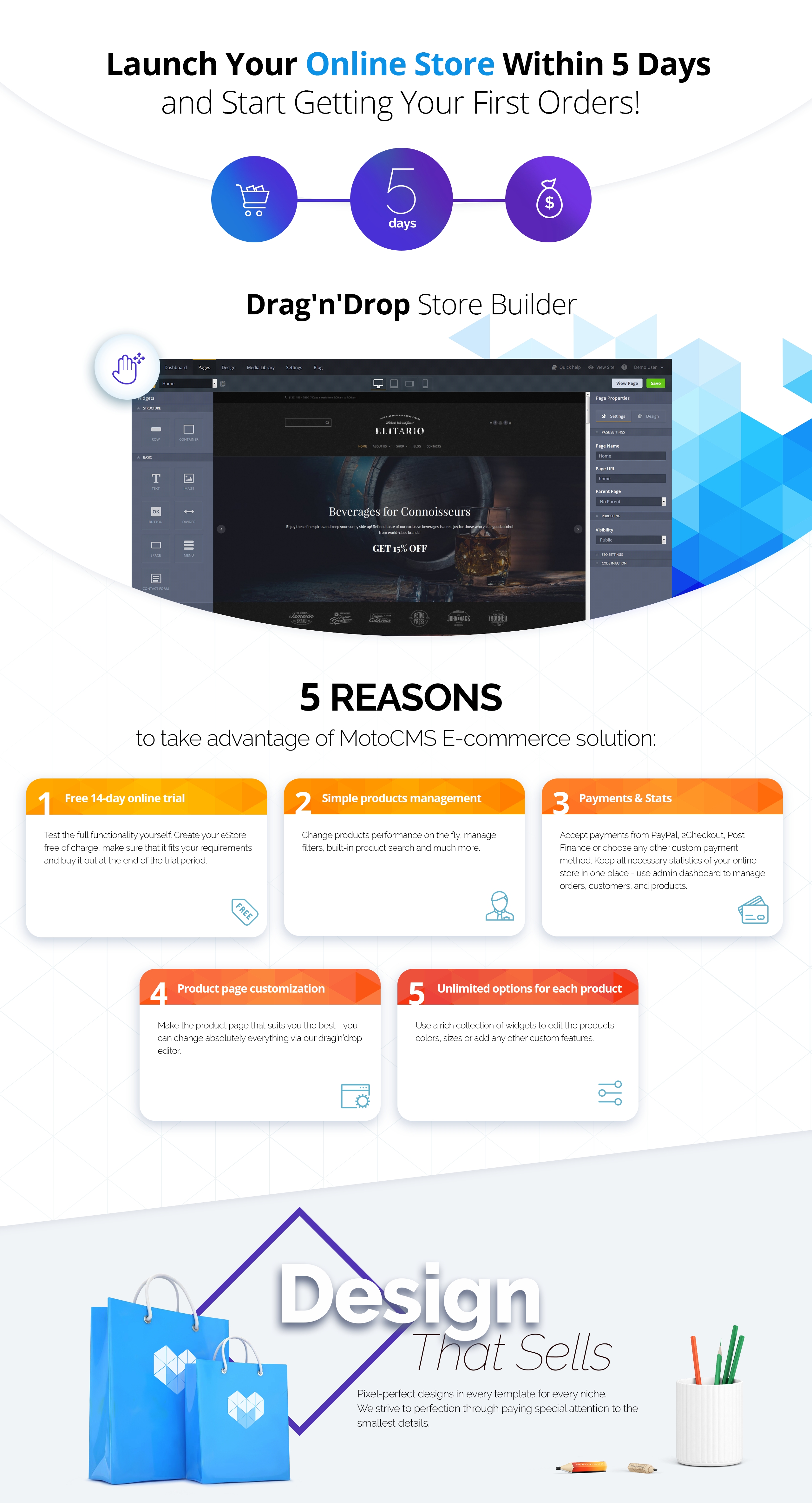 Elitario - Online Beverage Stores MotoCMS Ecommerce Template
