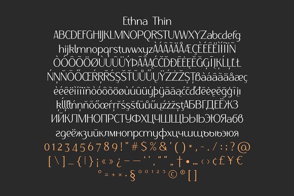 Download Шрифт "Ethna regular & thin Font" / Ethna regular & thin Font - Шрифт на тему графика 
