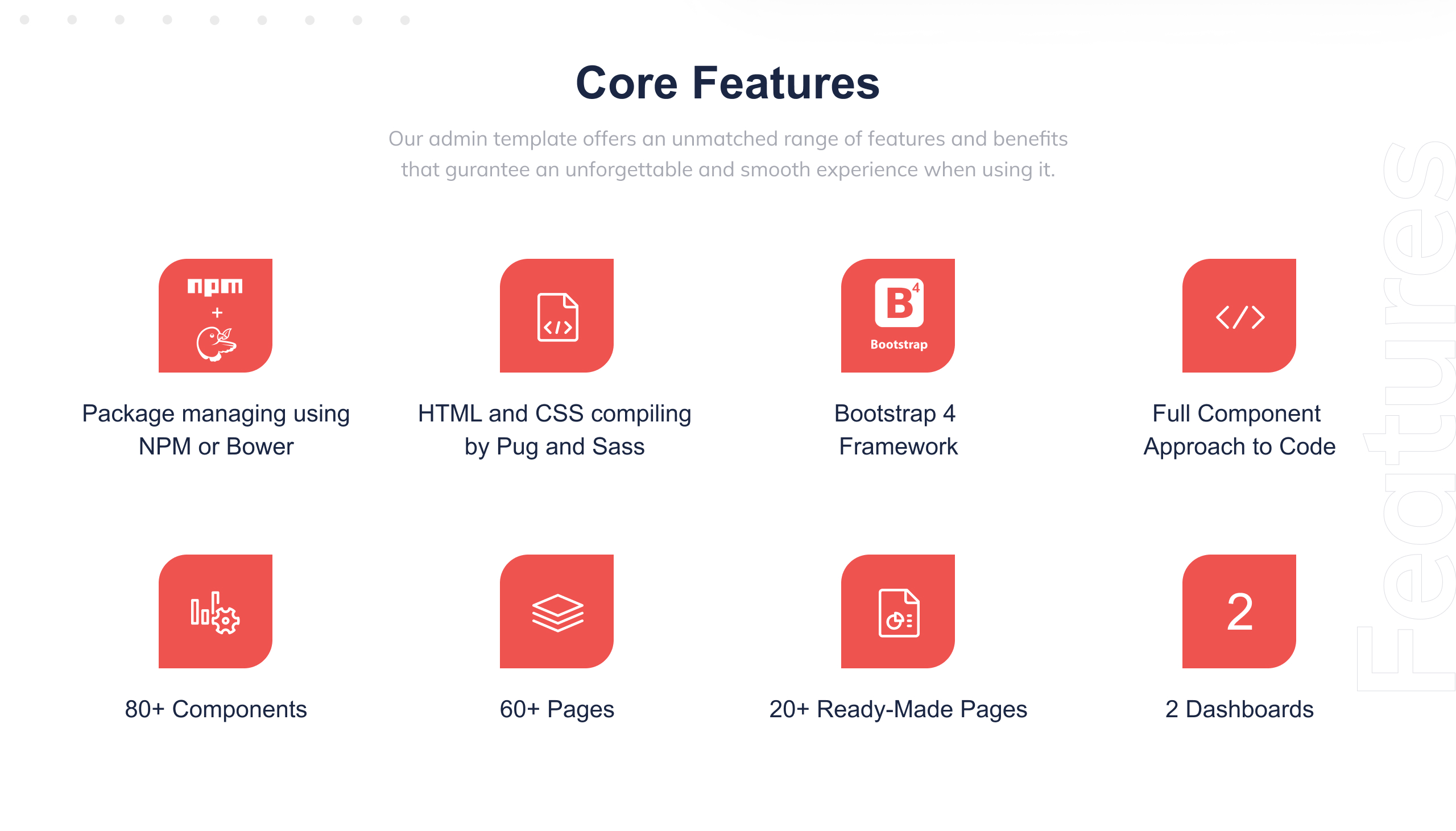 Core features. Features Template. Core feature