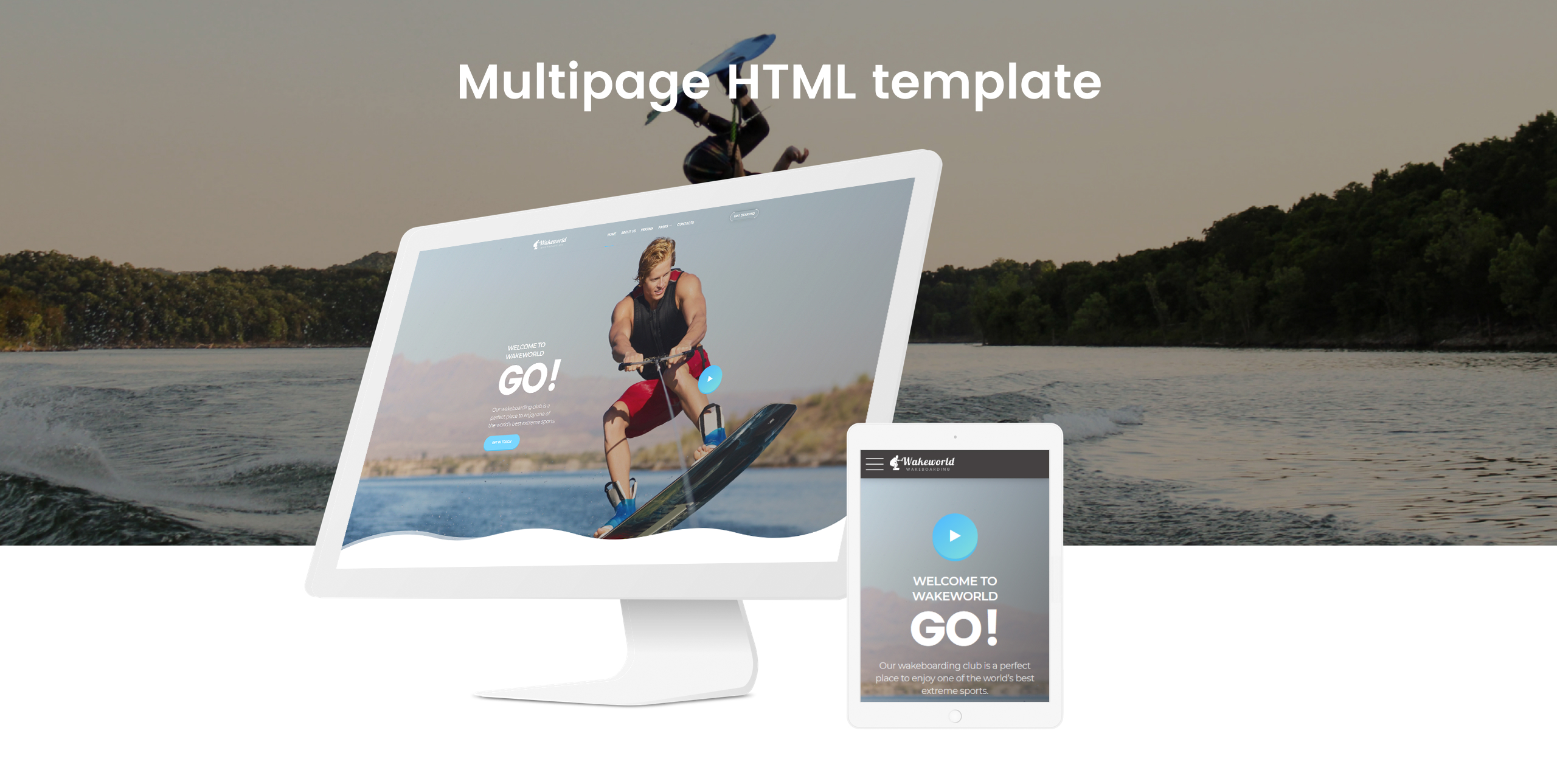 Серфинг многостраничный креативный html шаблон сайта - Wakeworld - HTML5  шаблон сайта