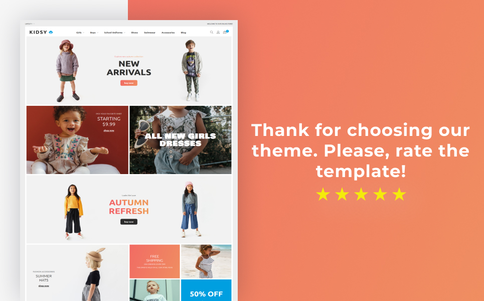 Kidsy - Children`s Clothing Ecommerce Magento Theme