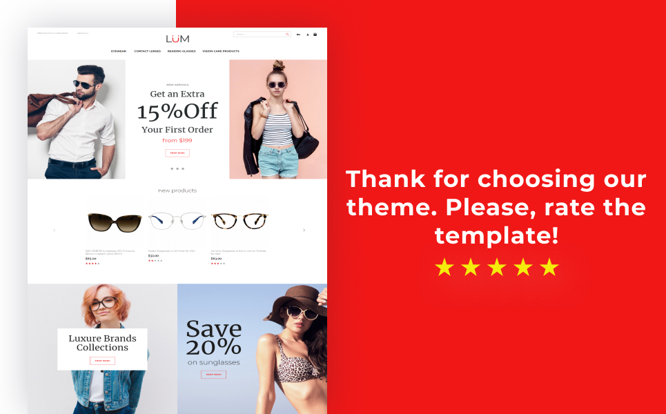 Lum - Optometry Store Template Magento Theme