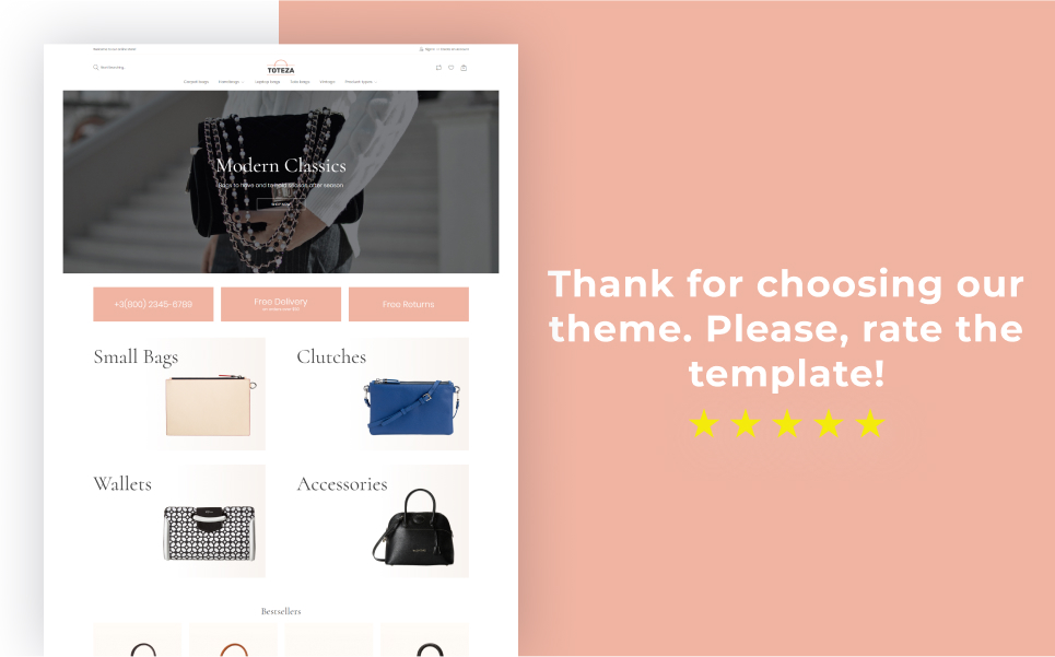 Toteza - Bags Store Template Magento Theme