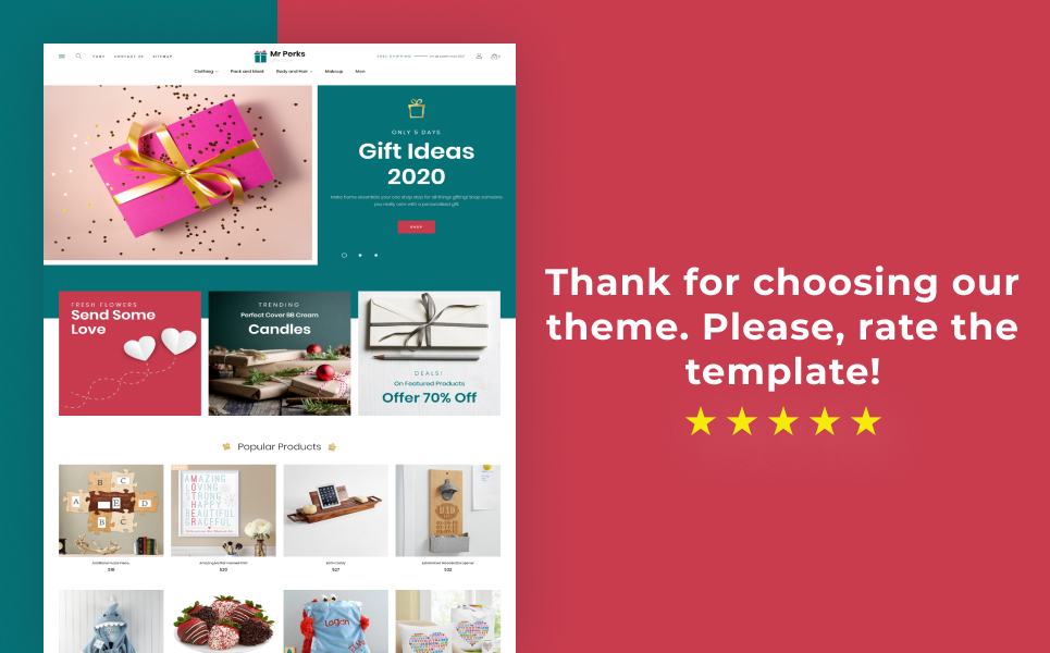 Mr Perks - Gifts Store Template PrestaShop Theme