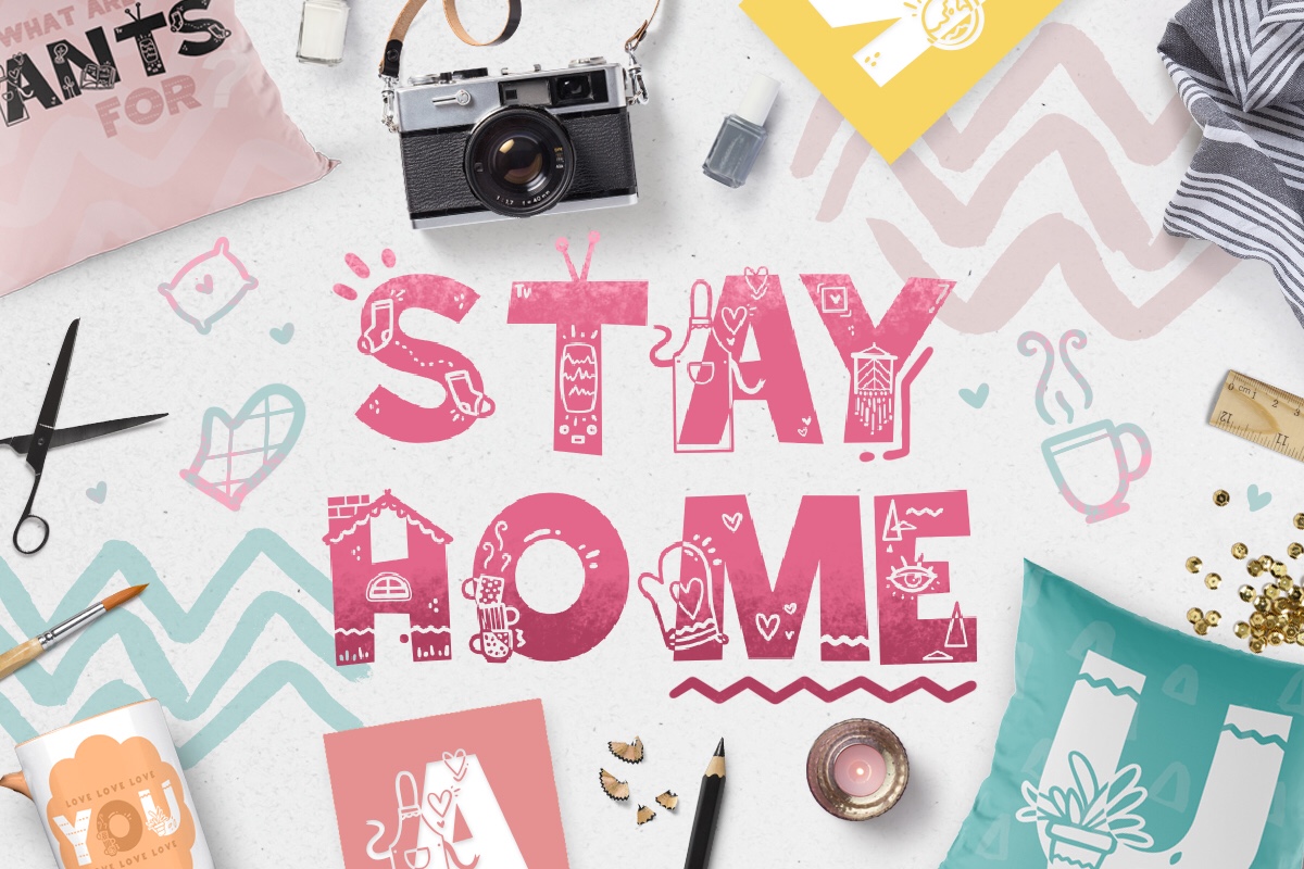 Download Шрифт "Stay Home - Doodle Font" / Stay Home - Doodle Font - Шрифт на тему графика scandinavian,doodle,quarantine,home,house,feminine,cute,lovely,craft,cricut,bohemian,cozy,children,kids,chubby,handmade,girly