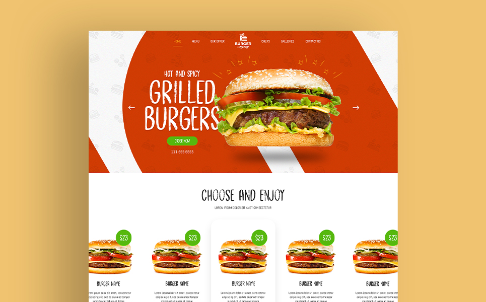 Food Industry - Food & Restaurant PSD Template