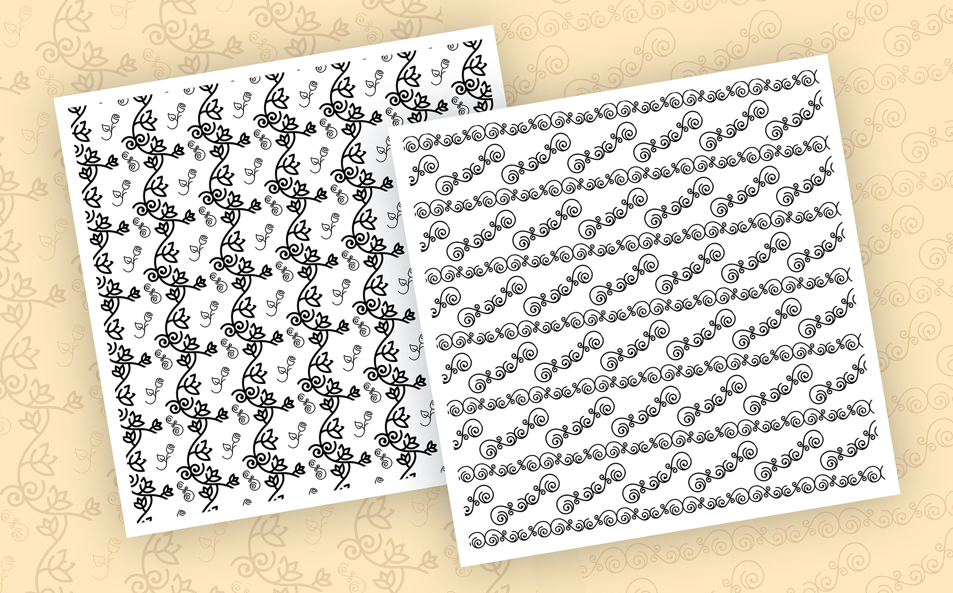 Download Pattern "High Definition Floral Bundle Pattern" / High Definition Floral Bundle Pattern - Pattern на тему графика vintage floral flower leaf leaves background retro seamless design ornate decoration nature ornamental pattern elegance vector illustration plant art ornament