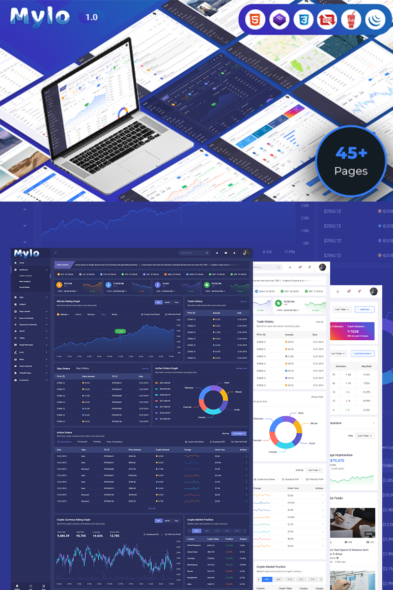 универсальный шаблон администратора bootstrap 4