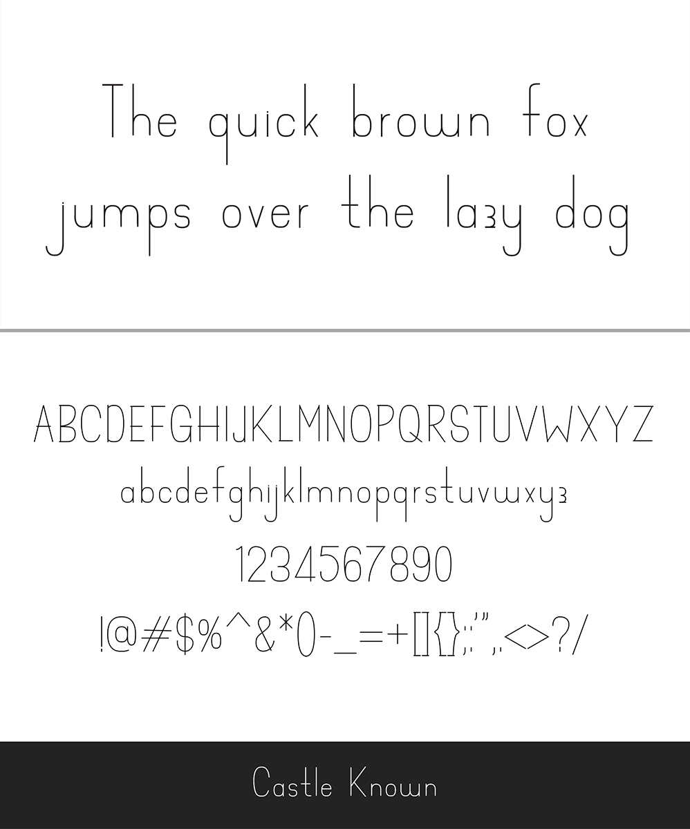 Download Шрифт "Castle known - Display Font" / Castle known - Display Font - Шрифт на тему графика castle known display font kids playfull minimal design joyfull