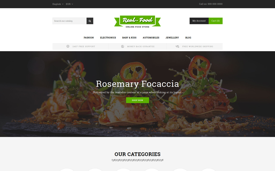 Real Food - Restaurant Store PrestaShop Theme