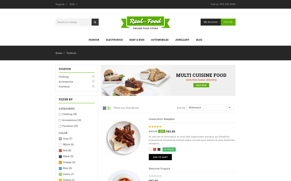 Real Food - Restaurant Store PrestaShop Theme
