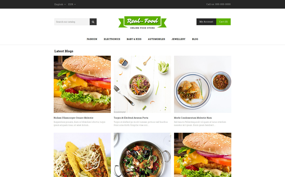 Real Food - Restaurant Store PrestaShop Theme