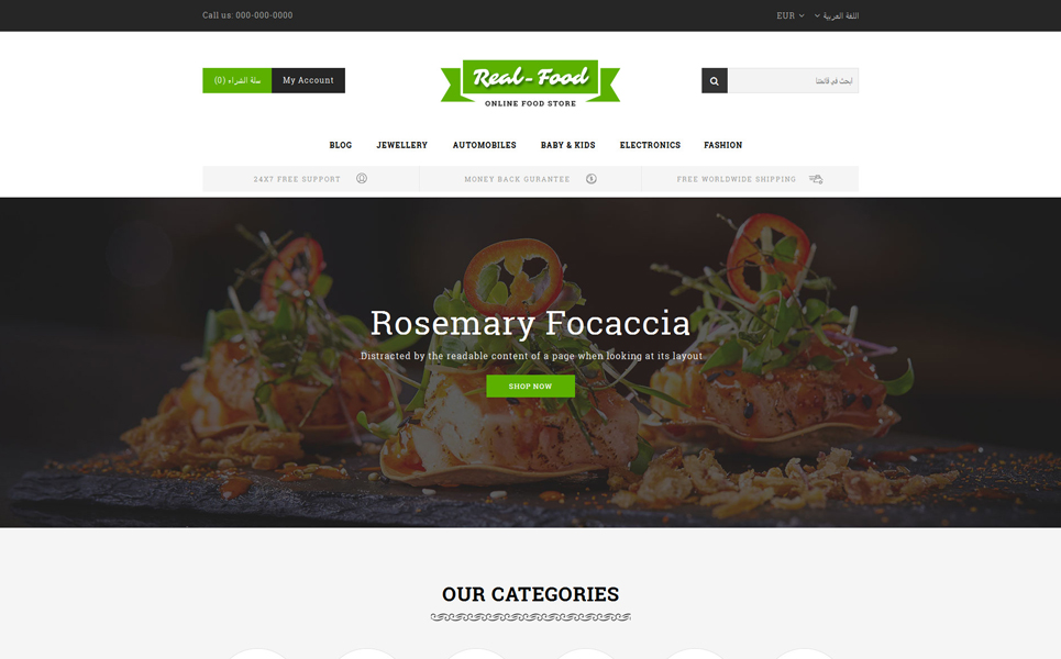 Real Food - Restaurant Store PrestaShop Theme