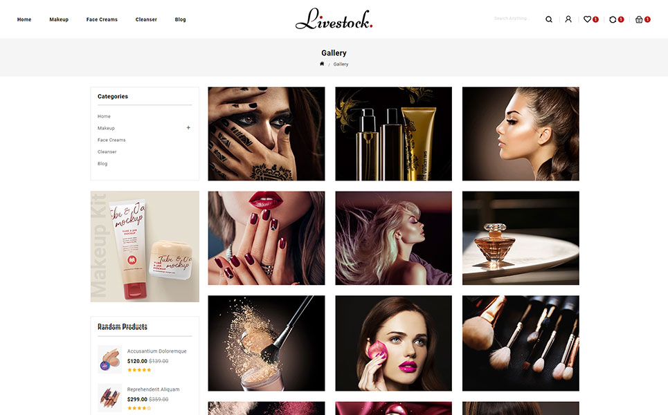 LiveStock Cosmetic Store Shopify Theme