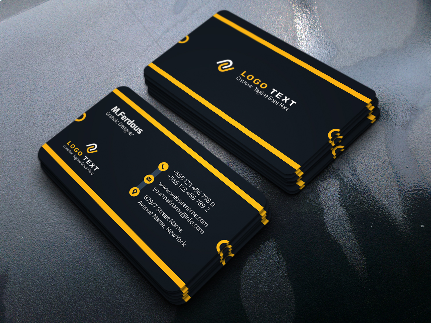 Download Фирменный стиль "Business Card - Corporate Identity Template" / Business Card - Corporate Identity Template - Фирменный стиль на тему графика business card design creative minimal simple clean clear company corporate flat horizontal modern office personal print template promotion stylish templates