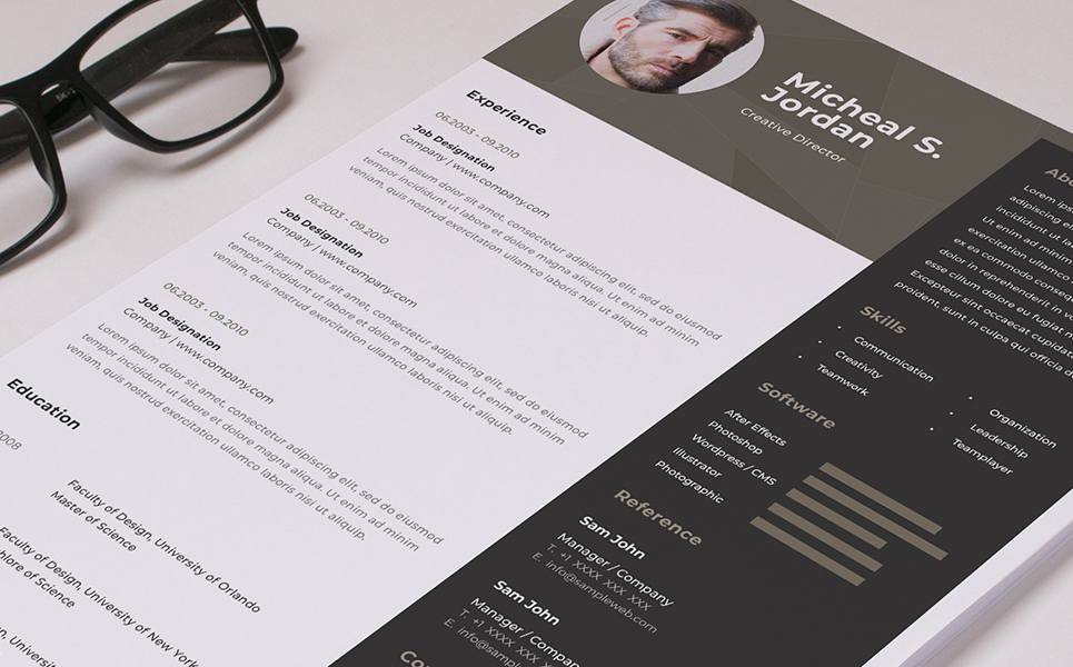 Download Резюме "Creative Designer Professional Resume Template" / Creative Designer Professional Resume Template - Резюме на тему графика resume cv clean template simple photoshop shop job creative a4 us letter diy professional page cover printable modern stationery