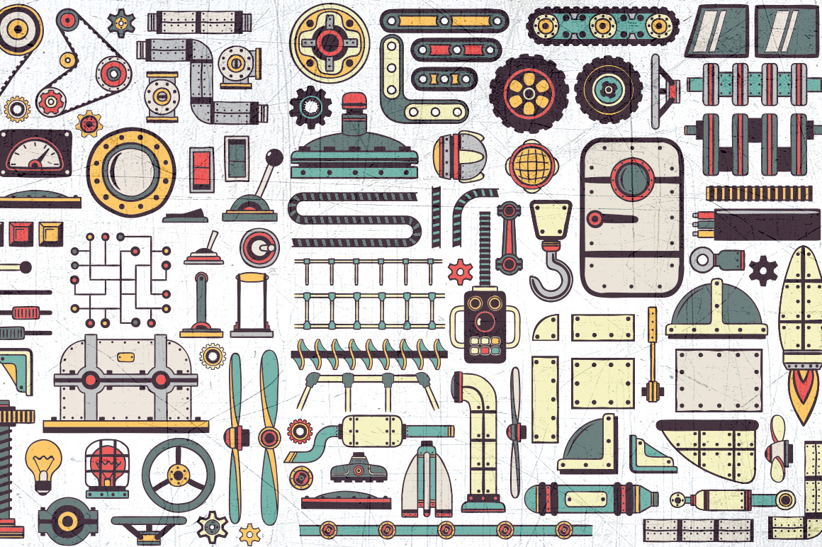 Download Иллюстрация "Machine Parts Bundle - Illustration" / Machine Parts Bundle - Illustration - Иллюстрация на тему графика emblem badge label illustration banner professional poster stamp ribbon symbol