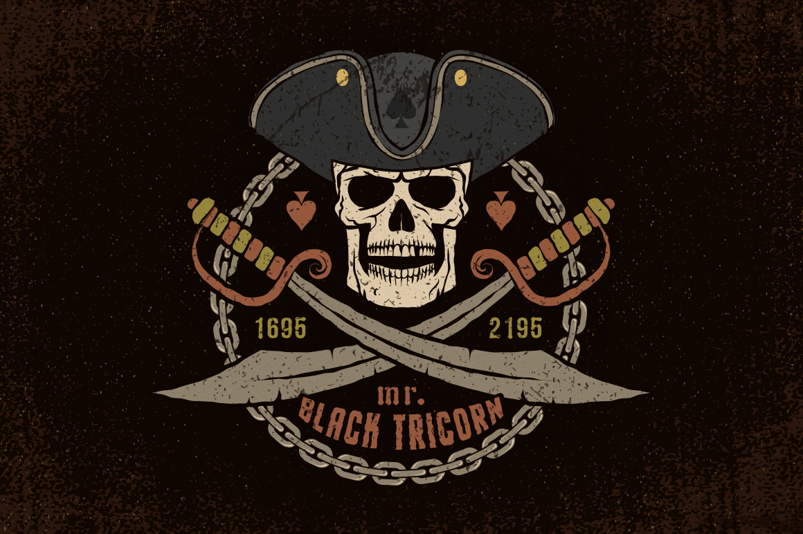 Download Иллюстрация "Pirate Grunge Logo - Illustration" / Pirate Grunge Logo - Illustration - Иллюстрация на тему графика emblem badge label illustration banner professional poster stamp ribbon symbol