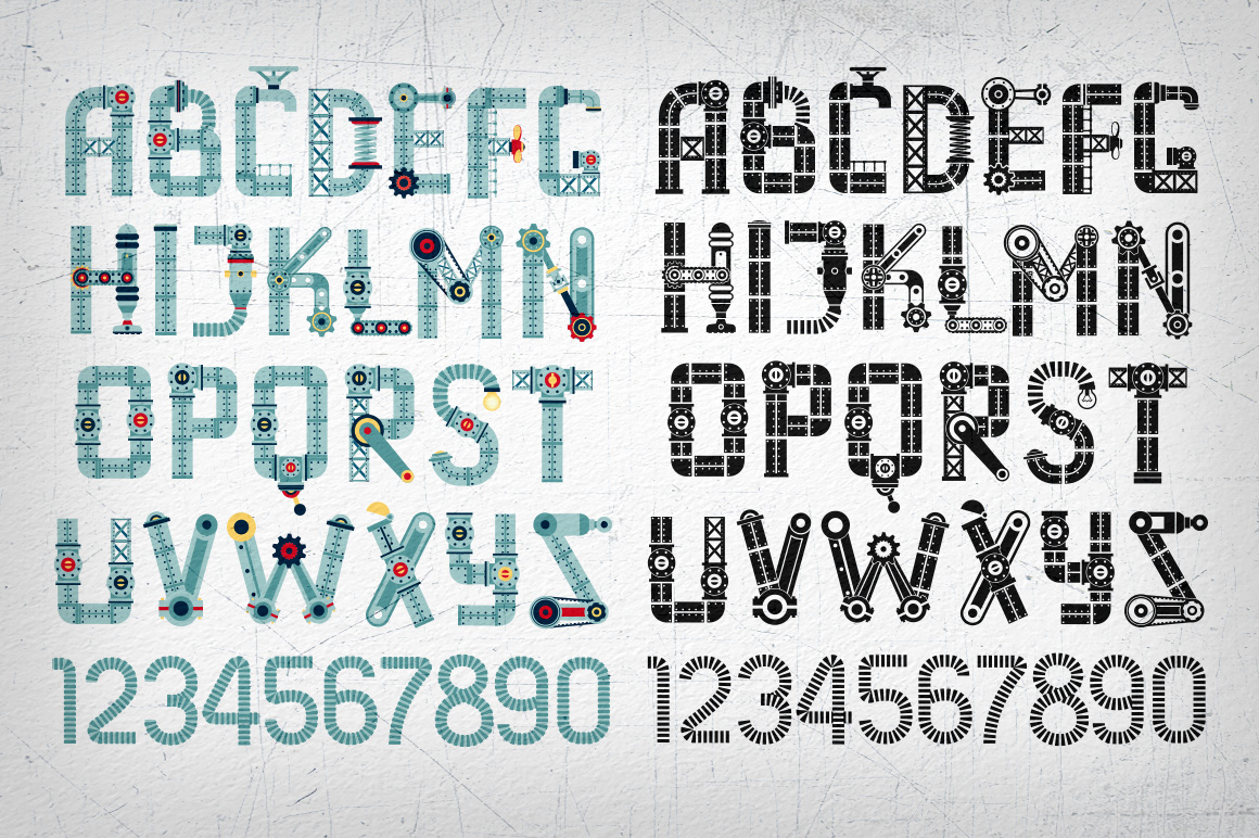 Download Шрифт "SteamPunk  Industry Mania Font" / SteamPunk  Industry Mania Font - Шрифт на тему графика emblem badge label illustration banner professional poster stamp ribbon symbol