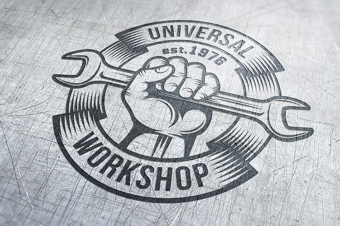 Download Иллюстрация "Repair Workshop Logo set - Illustration" / Repair Workshop Logo set - Illustration - Иллюстрация на тему графика emblem badge label illustration banner professional poster stamp ribbon symbol
