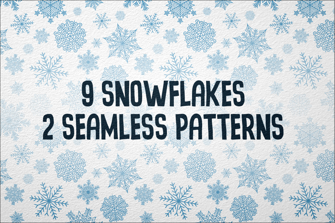 Download Иллюстрация "9 Snowflakes - Illustration" / 9 Snowflakes - Illustration - Иллюстрация на тему графика emblem badge label illustration banner professional poster stamp ribbon symbol