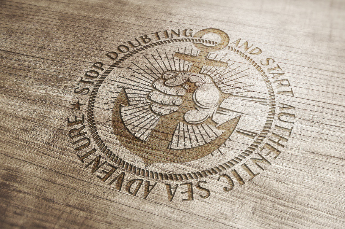 Download Иллюстрация "Anchor in Hand Retro - Illustration" / Anchor in Hand Retro - Illustration - Иллюстрация на тему графика emblem badge label illustration banner professional poster stamp ribbon symbol