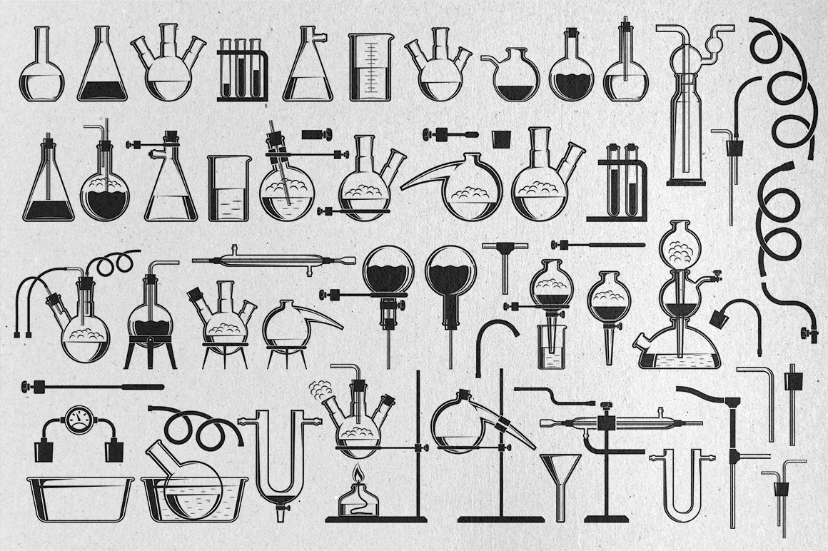 Download Иллюстрация "Chemistry Design Bundle - Illustration" / Chemistry Design Bundle - Illustration - Иллюстрация на тему графика emblem badge label illustration banner professional poster stamp ribbon symbol