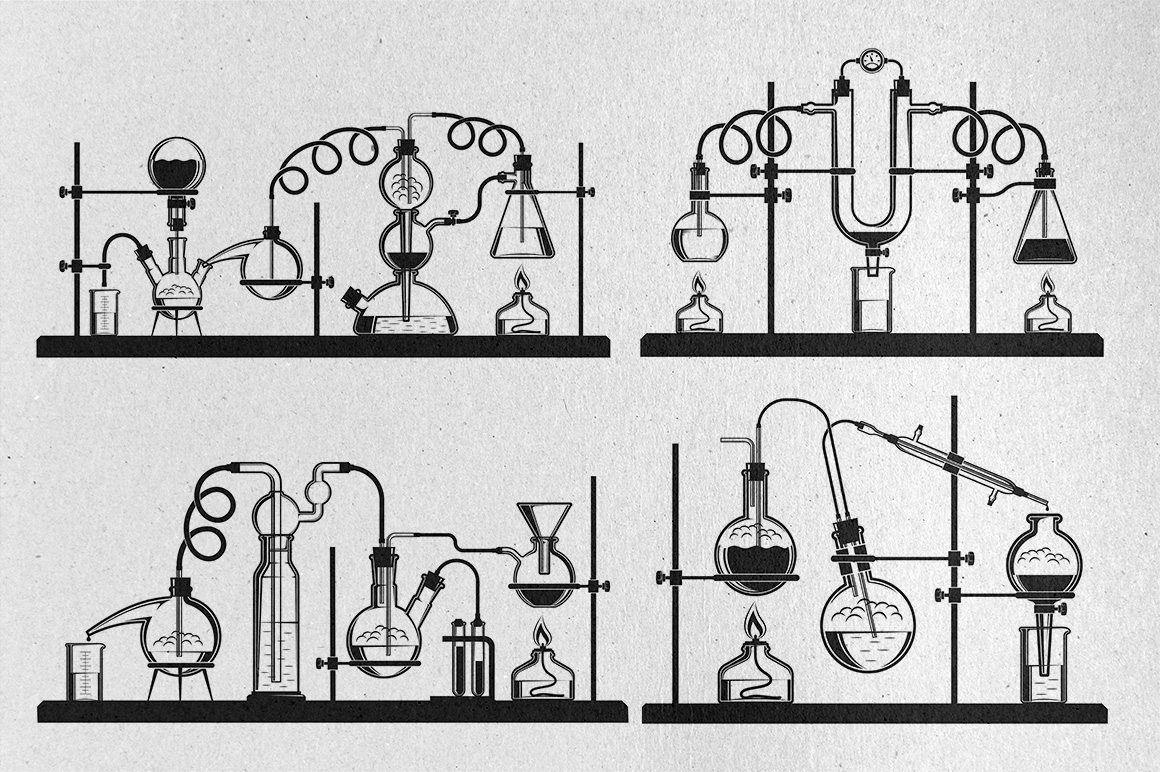Download Иллюстрация "Chemistry Design Bundle - Illustration" / Chemistry Design Bundle - Illustration - Иллюстрация на тему графика emblem badge label illustration banner professional poster stamp ribbon symbol