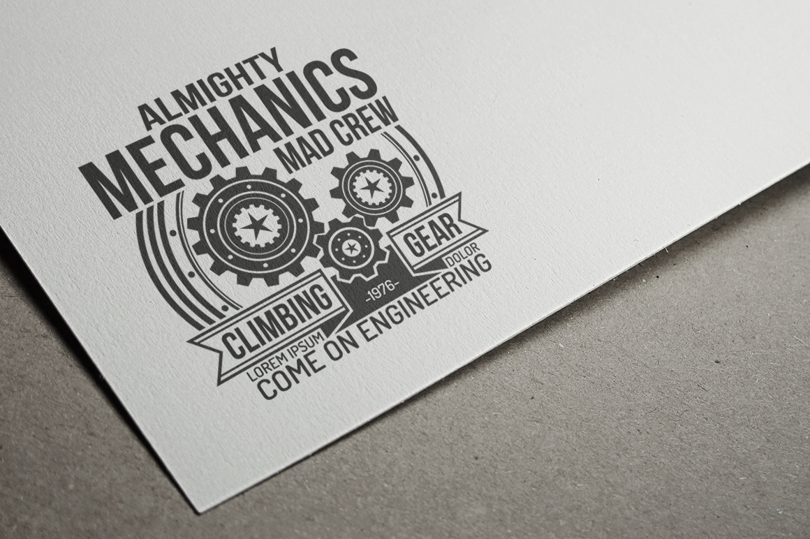 Download Иллюстрация "Gears Emblem Set - Illustration" / Gears Emblem Set - Illustration - Иллюстрация на тему графика emblem badge label illustration banner professional poster stamp ribbon symbol