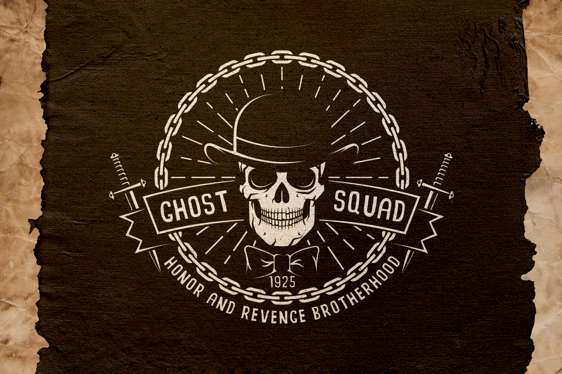 Download Иллюстрация "Ghost Squad Skull Emblem - Illustration" / Ghost Squad Skull Emblem - Illustration - Иллюстрация на тему графика emblem badge label illustration banner professional poster stamp ribbon symbol