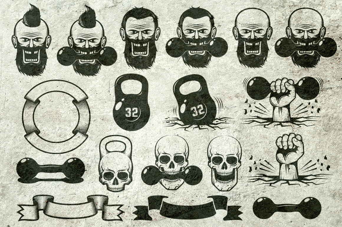 Download Иллюстрация "Gym Retro Emblem 2 - Illustration" / Gym Retro Emblem 2 - Illustration - Иллюстрация на тему графика emblem badge label illustration banner professional poster stamp ribbon symbol