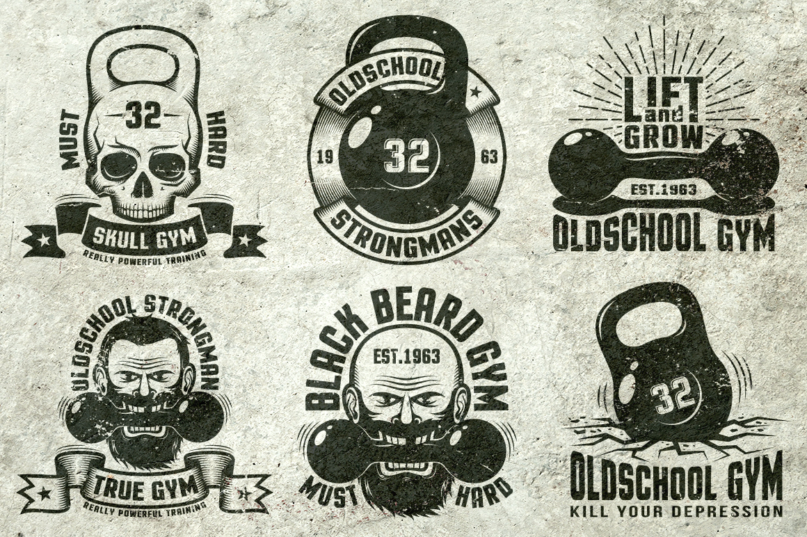 Download Иллюстрация "Gym Retro Emblem 2 - Illustration" / Gym Retro Emblem 2 - Illustration - Иллюстрация на тему графика emblem badge label illustration banner professional poster stamp ribbon symbol