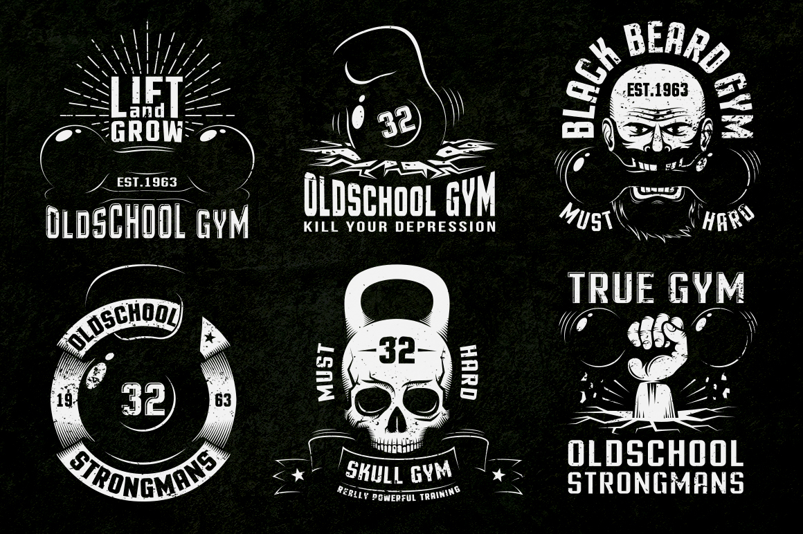 Download Иллюстрация "Gym Retro Emblem 2 - Illustration" / Gym Retro Emblem 2 - Illustration - Иллюстрация на тему графика emblem badge label illustration banner professional poster stamp ribbon symbol