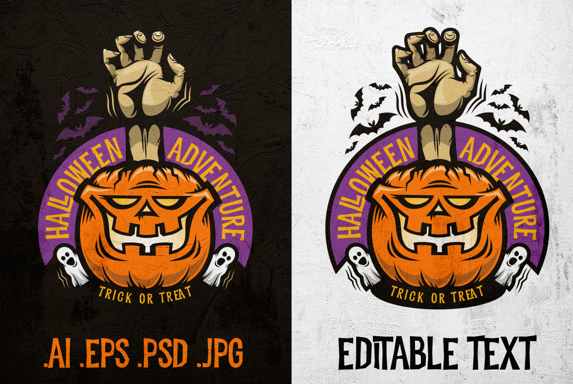 Download Иллюстрация "Halloween Adventure Emblem - Illustration" / Halloween Adventure Emblem - Illustration - Иллюстрация на тему графика emblem badge label illustration banner professional poster stamp ribbon symbol