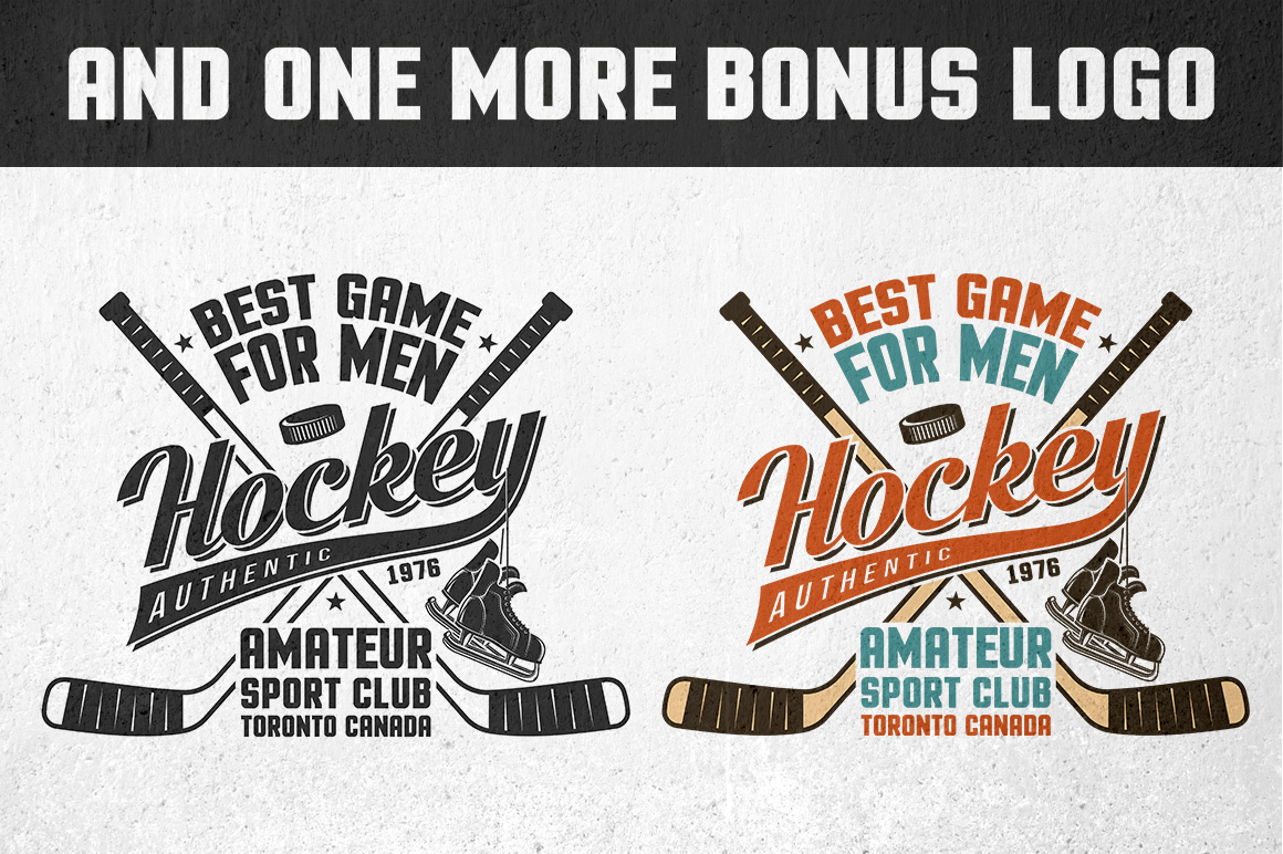 Download Иллюстрация "Retro Hockey Emblem - Illustration" / Retro Hockey Emblem - Illustration - Иллюстрация на тему графика emblem badge label illustration banner professional poster stamp ribbon symbol