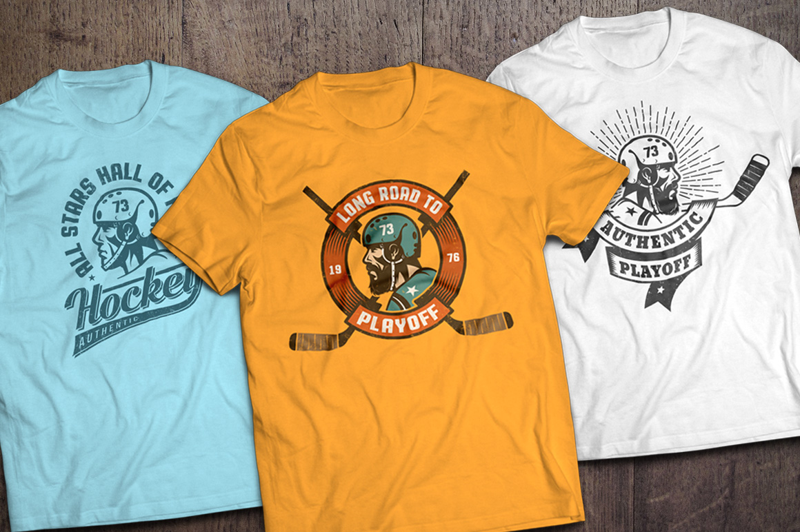 Download Иллюстрация "Retro Hockey Emblem - Illustration" / Retro Hockey Emblem - Illustration - Иллюстрация на тему графика emblem badge label illustration banner professional poster stamp ribbon symbol