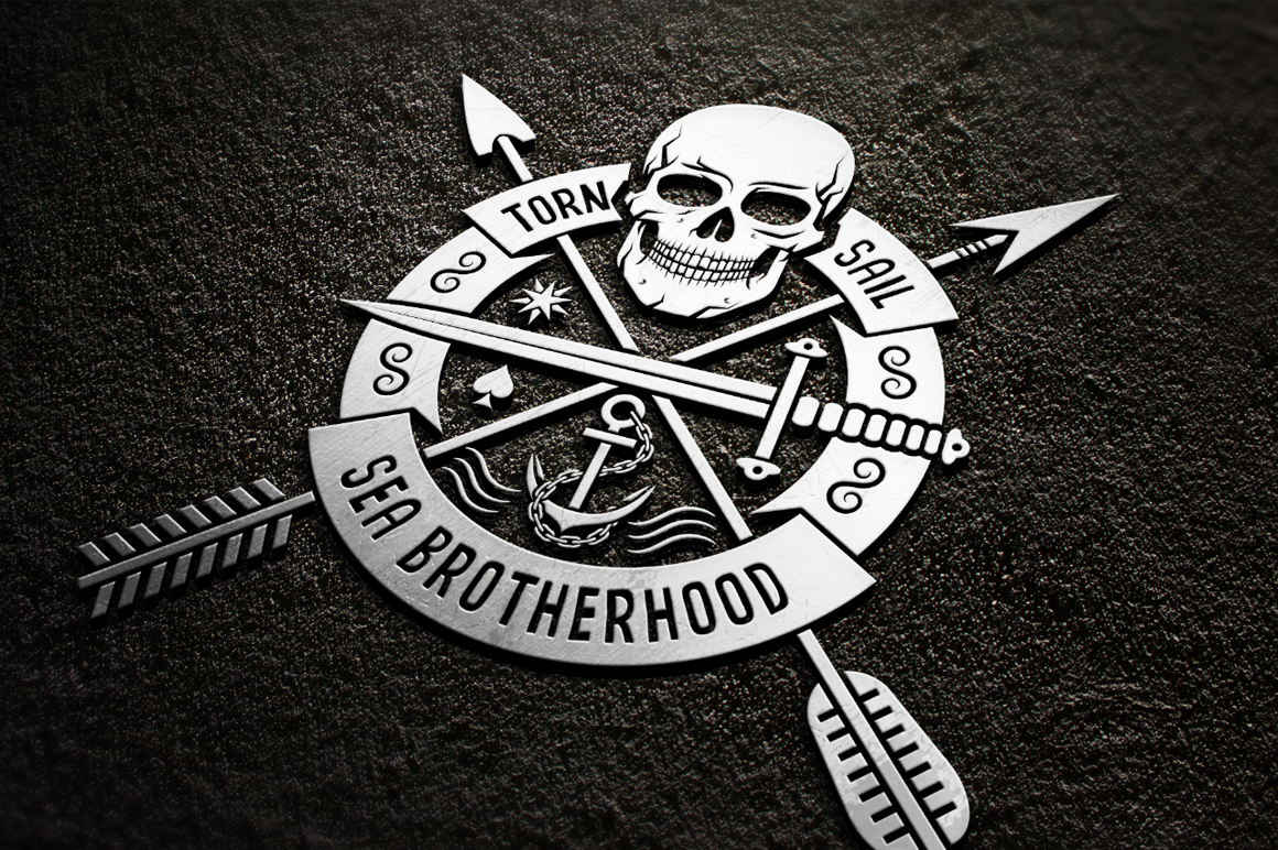 Download Иллюстрация "Skull Logo Set on Dark - Illustration" / Skull Logo Set on Dark - Illustration - Иллюстрация на тему графика emblem badge label illustration banner professional poster stamp ribbon symbol