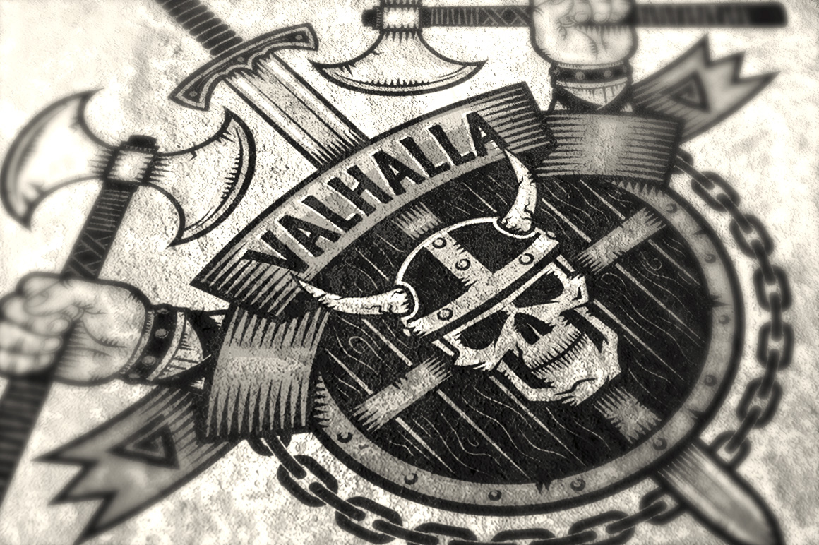 Download Иллюстрация "Vikings Bundle - Illustration" / Vikings Bundle - Illustration - Иллюстрация на тему графика emblem badge label illustration banner professional poster stamp ribbon symbol