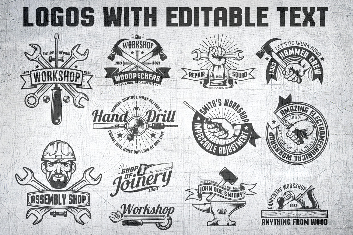 Download Иллюстрация "Workshop Bundle - Illustration" / Workshop Bundle - Illustration - Иллюстрация на тему графика emblem badge label illustration banner professional poster stamp ribbon symbol