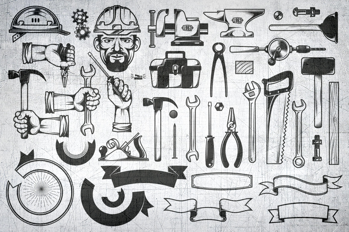 Download Иллюстрация "Workshop Bundle - Illustration" / Workshop Bundle - Illustration - Иллюстрация на тему графика emblem badge label illustration banner professional poster stamp ribbon symbol