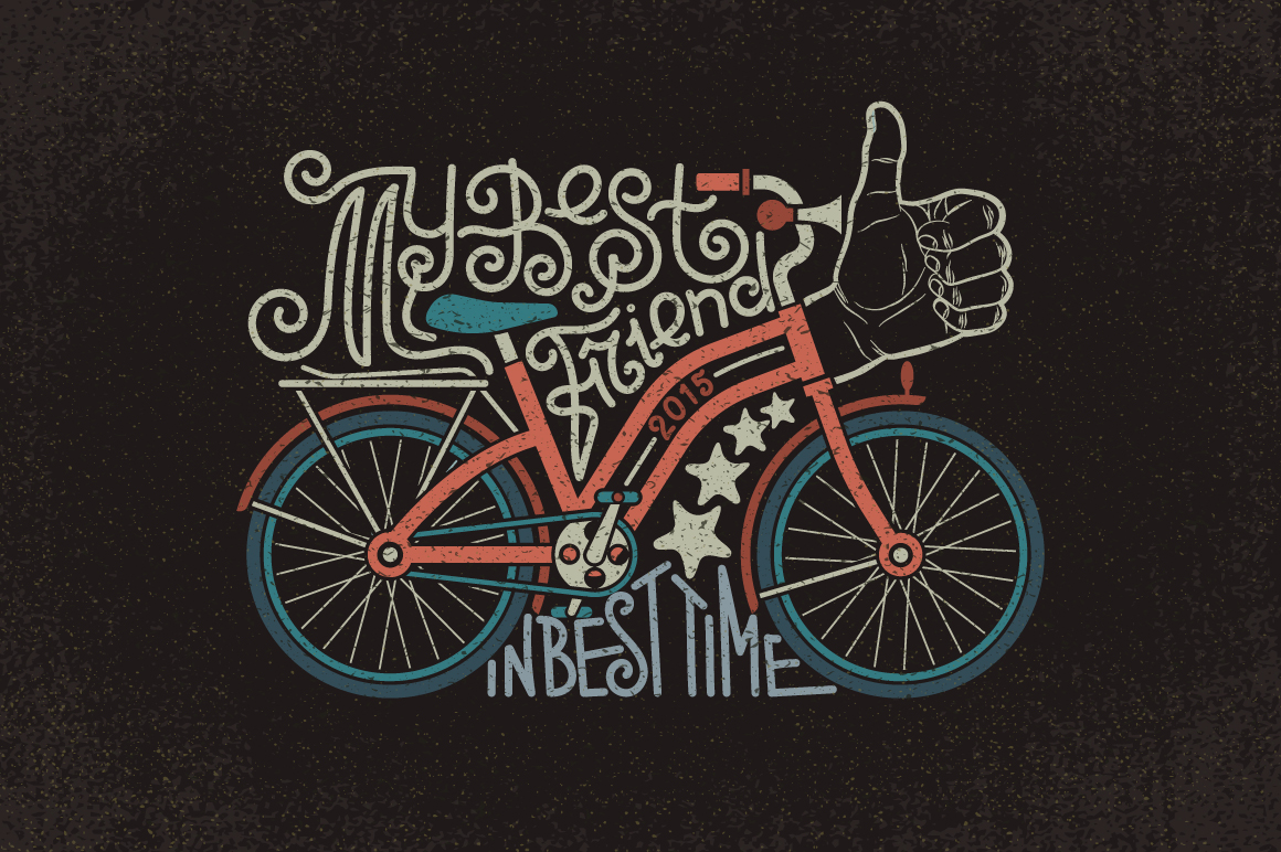 Download Иллюстрация "Bicycles - Illustration" / Bicycles - Illustration - Иллюстрация на тему графика emblem badge label illustration banner professional poster stamp ribbon symbol