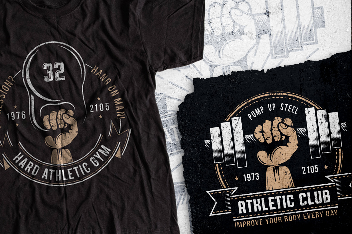 Download Иллюстрация "Gym Retro Emblem - Illustration" / Gym Retro Emblem - Illustration - Иллюстрация на тему графика emblem badge label illustration banner professional poster stamp ribbon symbol