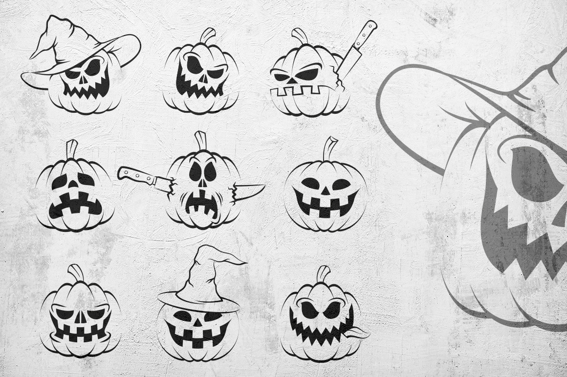 Download Иллюстрация "Halowen Pumpkins Pack - Illustration" / Halowen Pumpkins Pack - Illustration - Иллюстрация на тему графика emblem badge label illustration banner professional poster stamp ribbon symbol