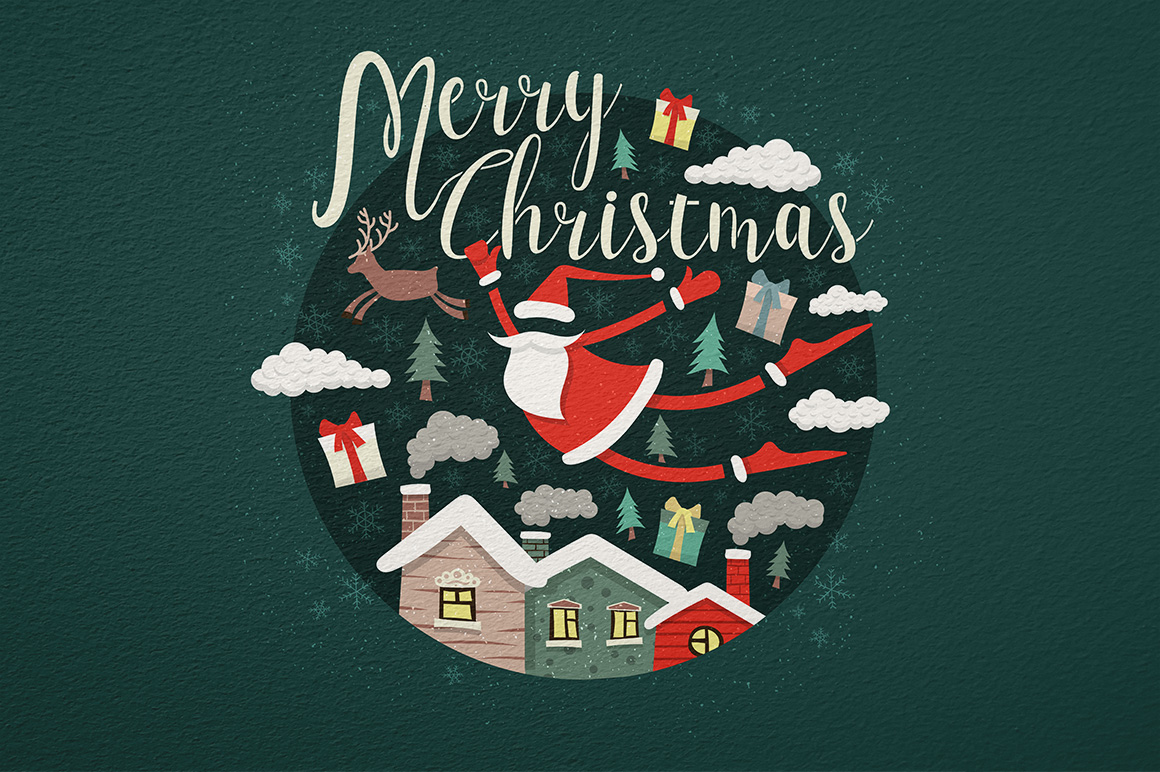 Download Иллюстрация "Merry Christmas - Illustration" / Merry Christmas - Illustration - Иллюстрация на тему графика emblem badge label illustration banner professional poster stamp ribbon symbol
