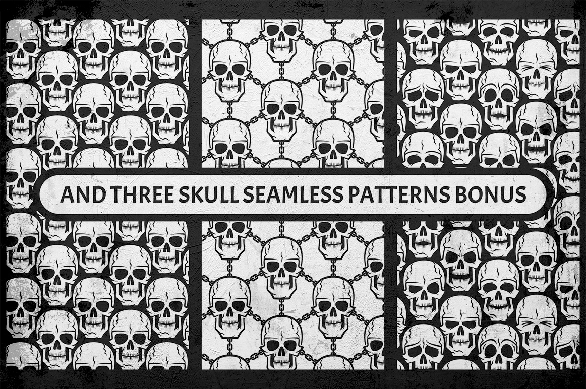 Download Иллюстрация "Skull Bundle - Illustration" / Skull Bundle - Illustration - Иллюстрация на тему графика emblem badge label illustration banner professional poster stamp ribbon symbol