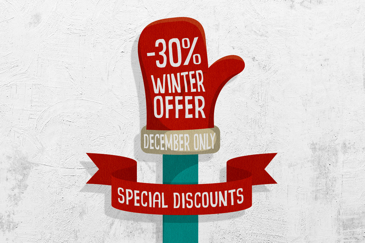 Download Иллюстрация "Winter Offer - Illustration" / Winter Offer - Illustration - Иллюстрация на тему графика emblem badge label illustration banner professional poster stamp ribbon symbol