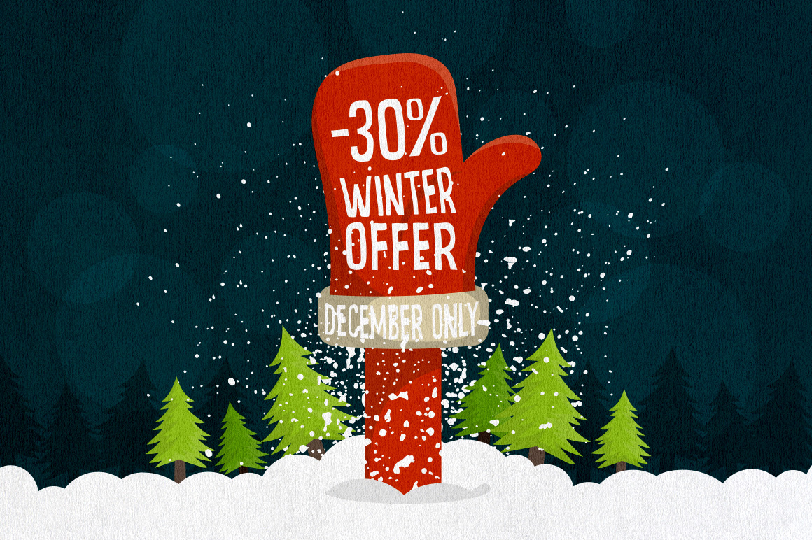 Download Иллюстрация "Winter Offer - Illustration" / Winter Offer - Illustration - Иллюстрация на тему графика emblem badge label illustration banner professional poster stamp ribbon symbol